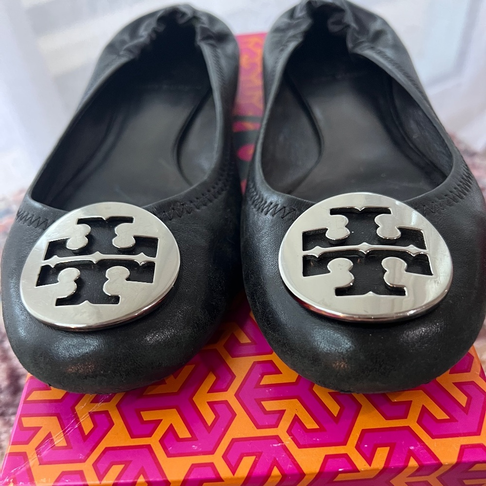 Tory Burch Black Classic Reva Ballet Flats SZ 7